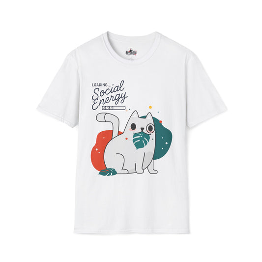 HoodnTee Shirt | Social Energy Loading... Cute Cat Tee 🔋🐈