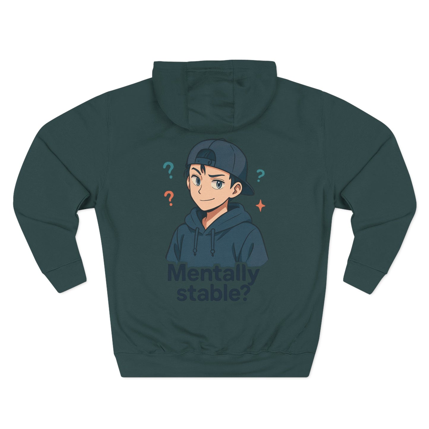 HoodnTee Hoodie | 'Mentally Stable?' Anime Boy Graphic Fleece Hoodie ✌️