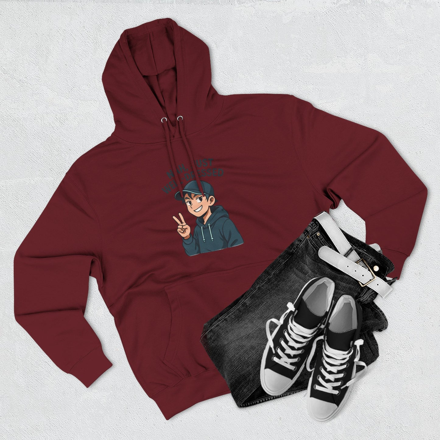 HoodnTee Hoodie | 'Mentally Stable?' Anime Boy Graphic Fleece Hoodie ✌️