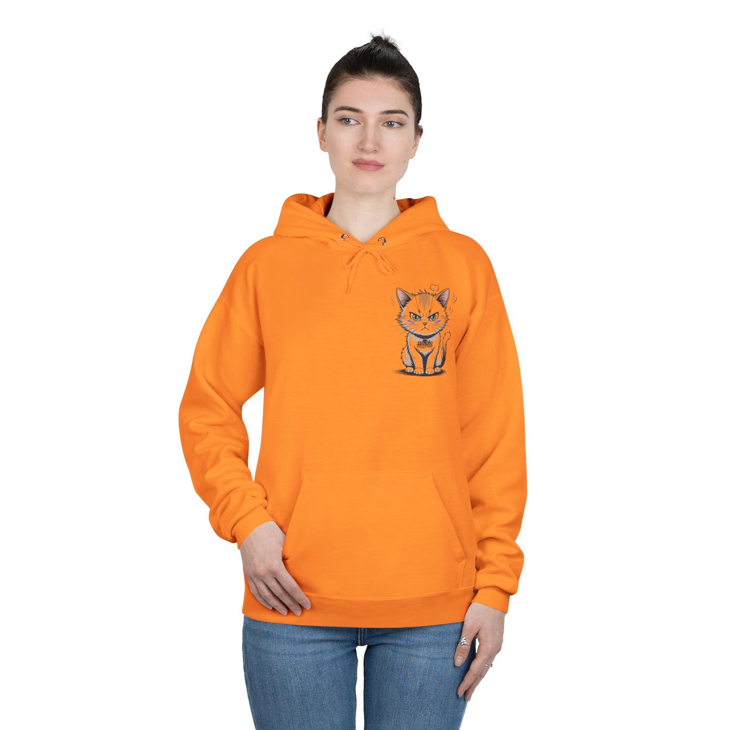 HoodnTee Hoodie - Funny Cat Coffee Hoodie – “Give Me Coffee or Give Me a Reason”