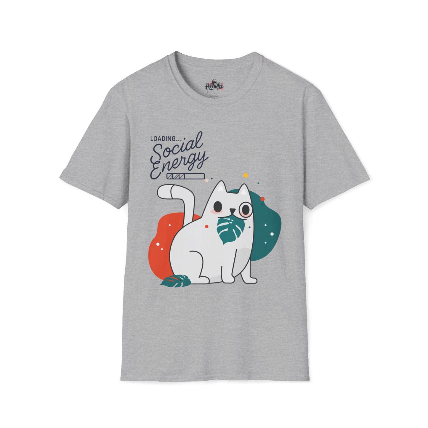 HoodnTee Shirt | Social Energy Loading... Cute Cat Tee 🔋🐈