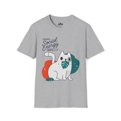 HoodnTee Shirt | Social Energy Loading... Cute Cat Tee 🔋🐈