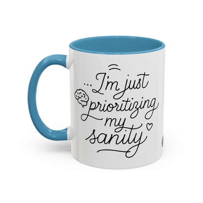 HoodnTee Mug | Prioritizing My Sanity Coffee Mug 🧠☕