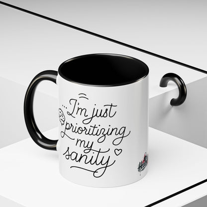 HoodnTee Mug | Prioritizing My Sanity Coffee Mug 🧠☕