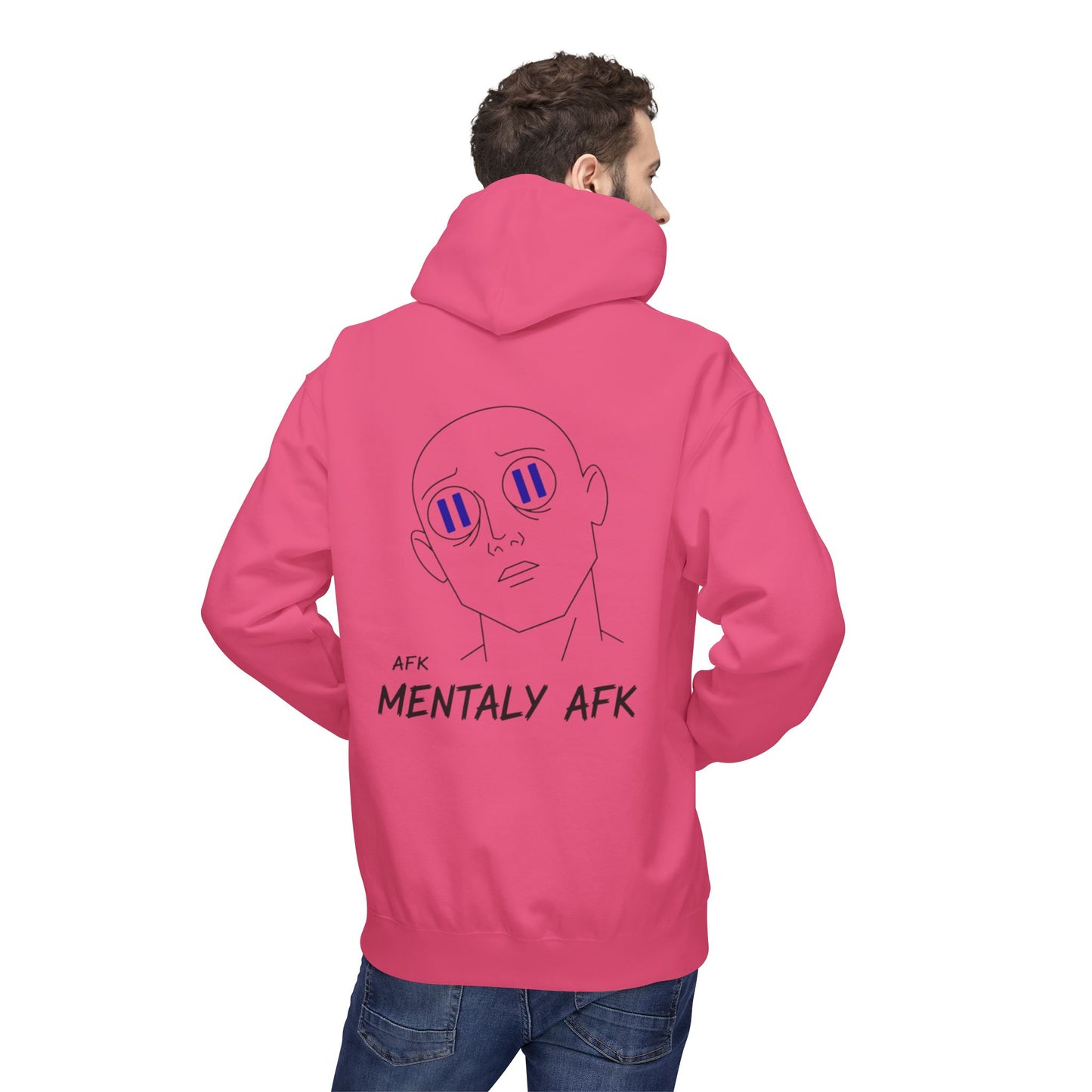 Mentally AFK Hoodie | Minimalist Anime Line Art Hoodie – HoodnTee