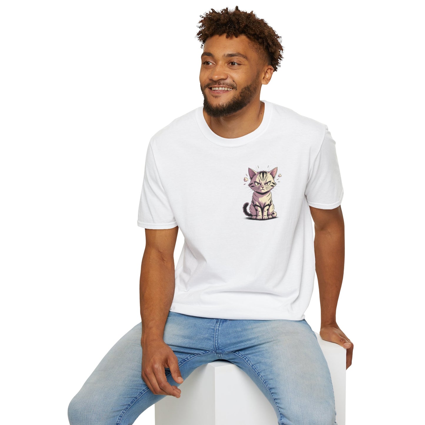 HoodnTee Shirt - "Give Me Coffee & Meow" Cute Grumpy Cat Graphic Tee