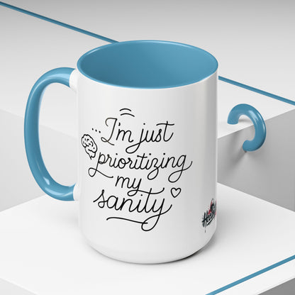 HoodnTee Mug | Prioritizing My Sanity Coffee Mug 🧠☕