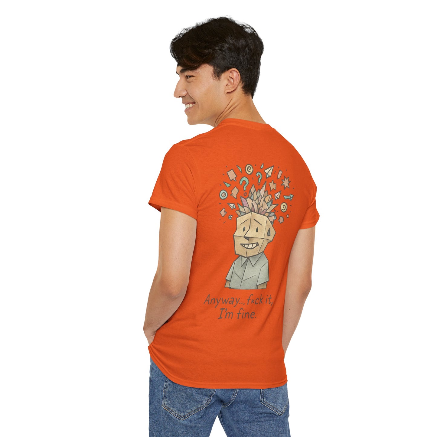 HoodnTee Shirt | Overthink Combo Tee 🧠 — I’m Fine” Dual-Sided