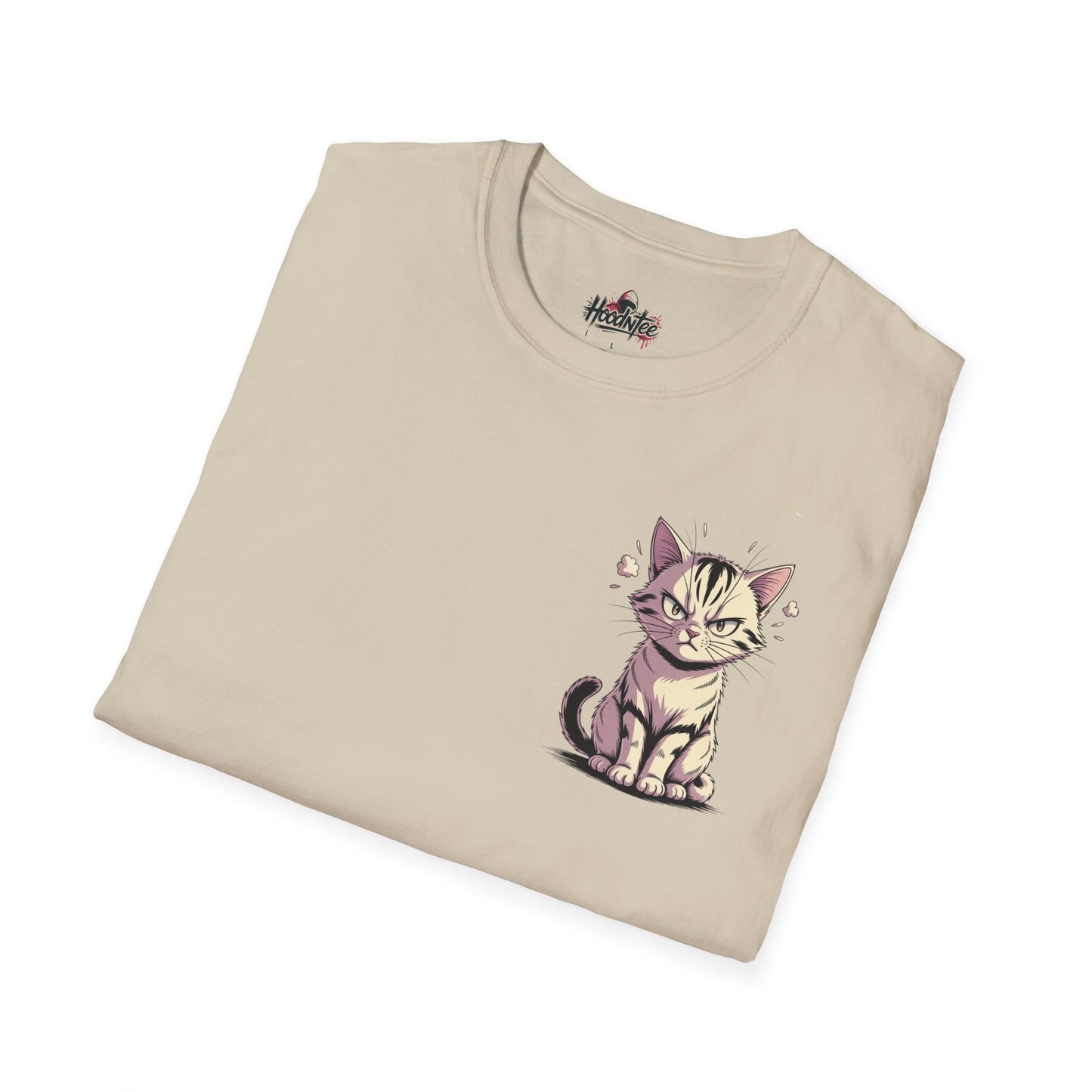 HoodnTee Shirt - "Give Me Coffee & Meow" Cute Grumpy Cat Graphic Tee