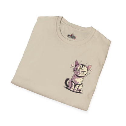 HoodnTee Shirt - "Give Me Coffee & Meow" Cute Grumpy Cat Graphic Tee