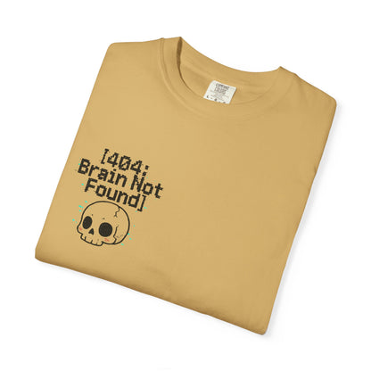 HoodnTee Shirt | Critical Error Skull T-Shirt — “404 Brain Not Found” Graphic Tee 💀