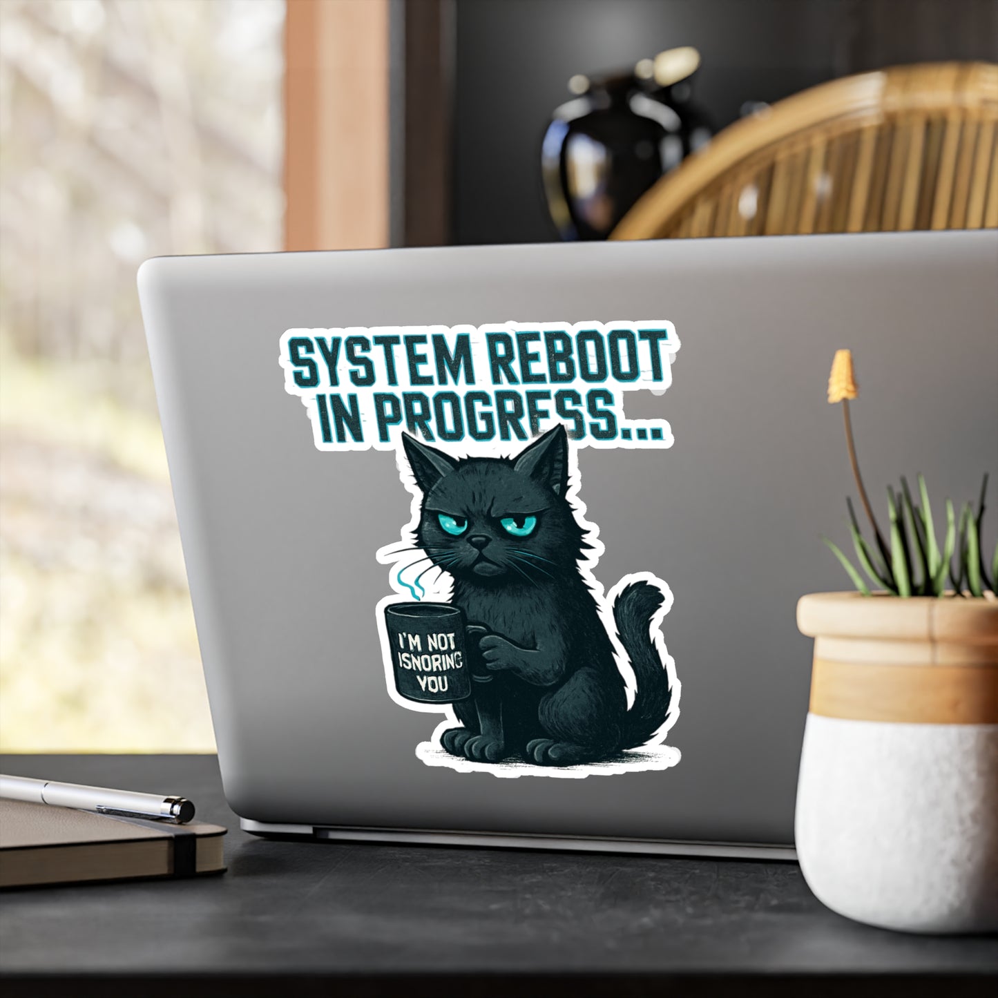 HoodnTee Sticker | System Reboot Cat Sticker 🐾🔋