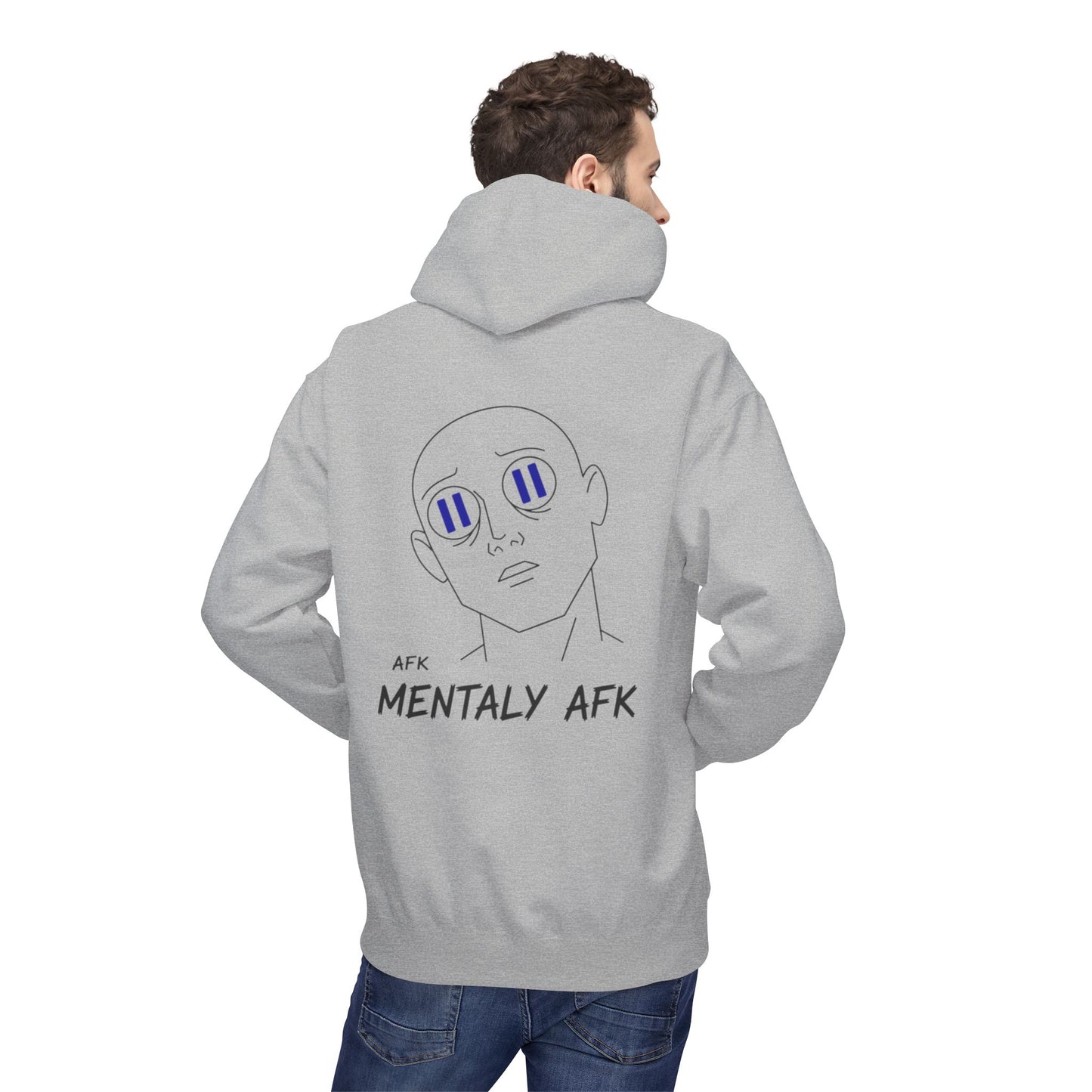 Mentally AFK Hoodie | Minimalist Anime Line Art Hoodie – HoodnTee