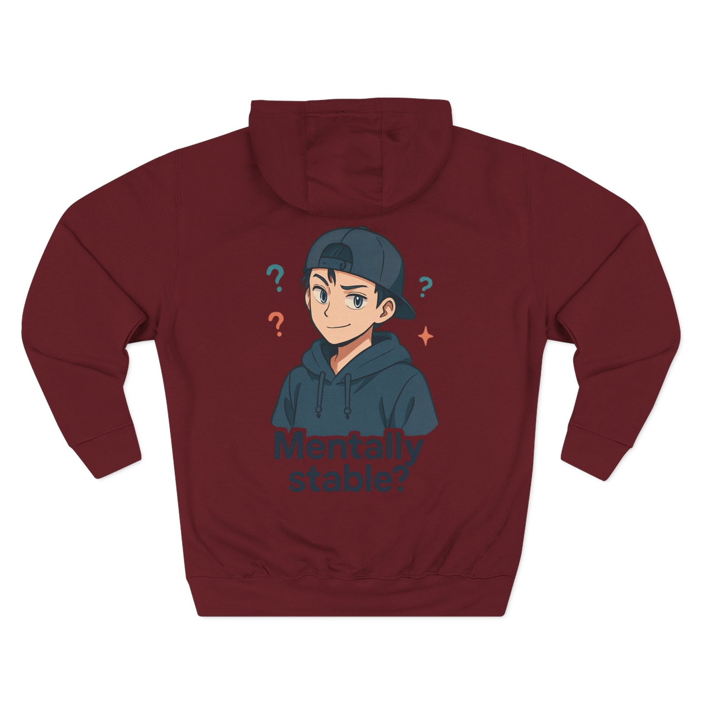 HoodnTee Hoodie | 'Mentally Stable?' Anime Boy Graphic Fleece Hoodie ✌️