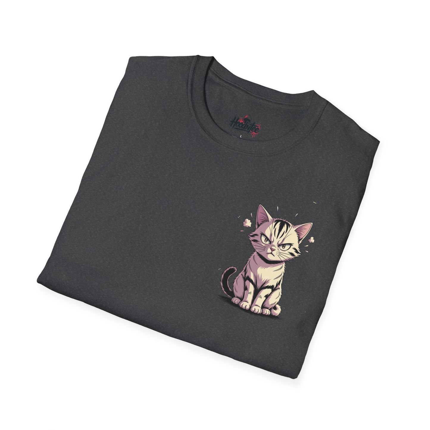 HoodnTee Shirt - "Give Me Coffee & Meow" Cute Grumpy Cat Graphic Tee