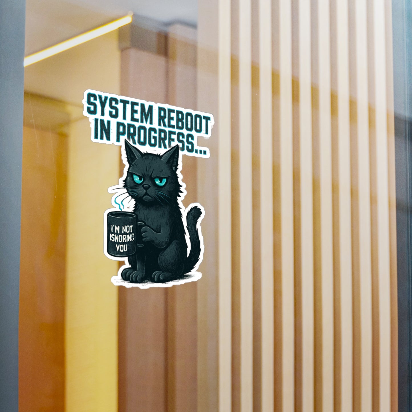 HoodnTee Sticker | System Reboot Cat Sticker 🐾🔋