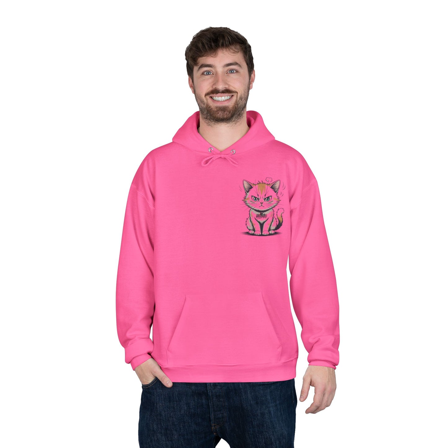 HoodnTee Hoodie - Funny Cat Coffee Hoodie – “Give Me Coffee or Give Me a Reason”