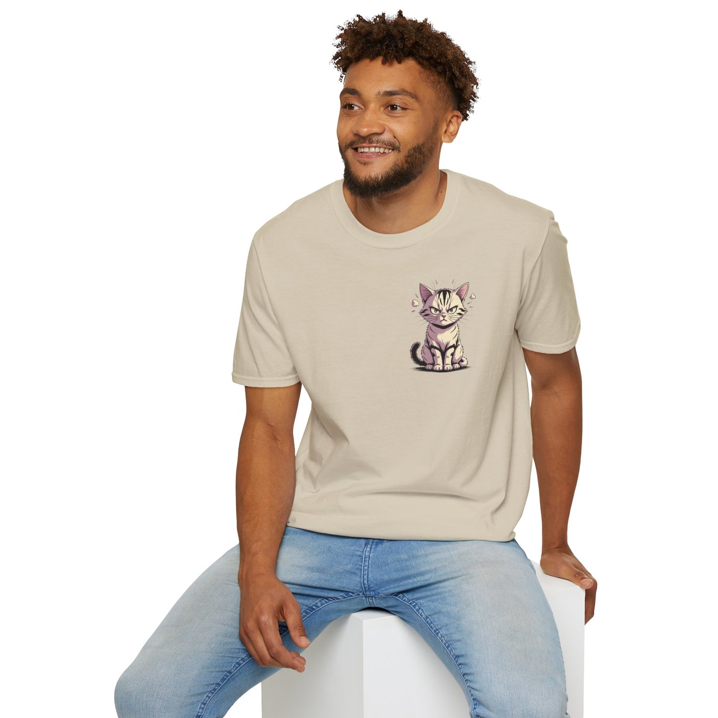 HoodnTee Shirt - "Give Me Coffee & Meow" Cute Grumpy Cat Graphic Tee