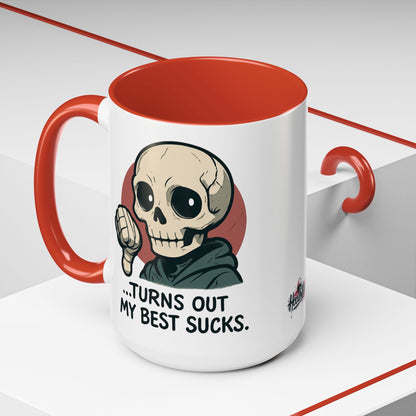 HoodnTee Mug - I Tried My Best Skull Coffee Mug — Cute Goth Accent Ceramic Mug (11/15oz)