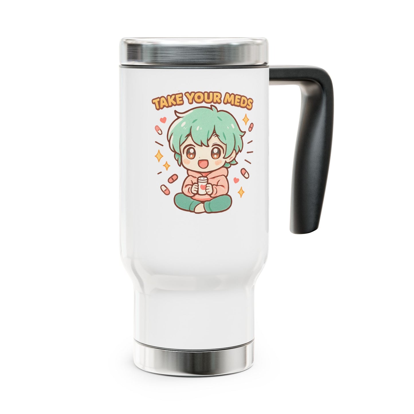 HoodnTee Mug If You Happy and You Know It — Cute Anime Travel Mug (14oz Stainless Steel)