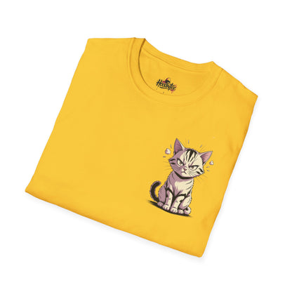 HoodnTee Shirt - "Give Me Coffee & Meow" Cute Grumpy Cat Graphic Tee