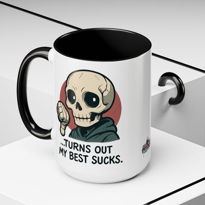 HoodnTee Mug - I Tried My Best Skull Coffee Mug — Cute Goth Accent Ceramic Mug (11/15oz)