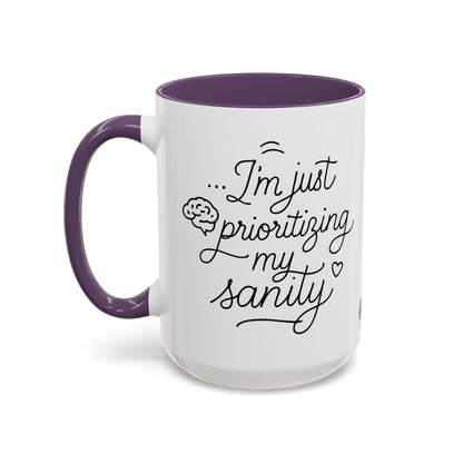 HoodnTee Mug | Prioritizing My Sanity Coffee Mug 🧠☕
