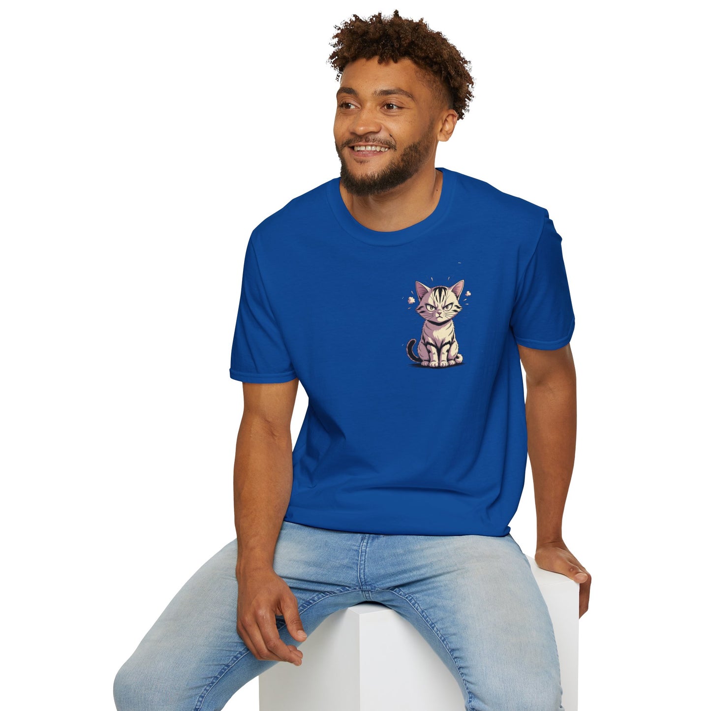 HoodnTee Shirt - "Give Me Coffee & Meow" Cute Grumpy Cat Graphic Tee