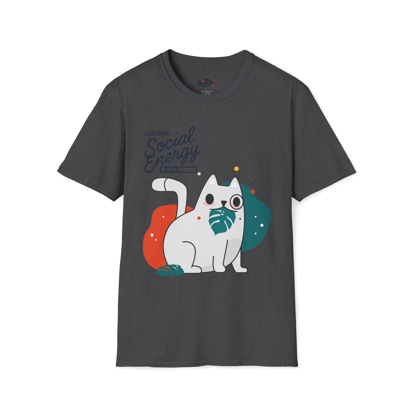 HoodnTee Shirt | Social Energy Loading... Cute Cat Tee 🔋🐈