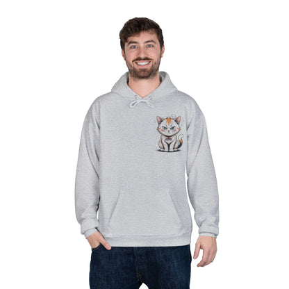 HoodnTee Hoodie - Funny Cat Coffee Hoodie – “Give Me Coffee or Give Me a Reason”