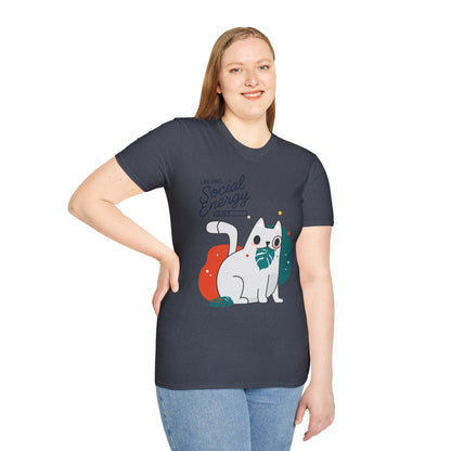 HoodnTee Shirt | Social Energy Loading... Cute Cat Tee 🔋🐈