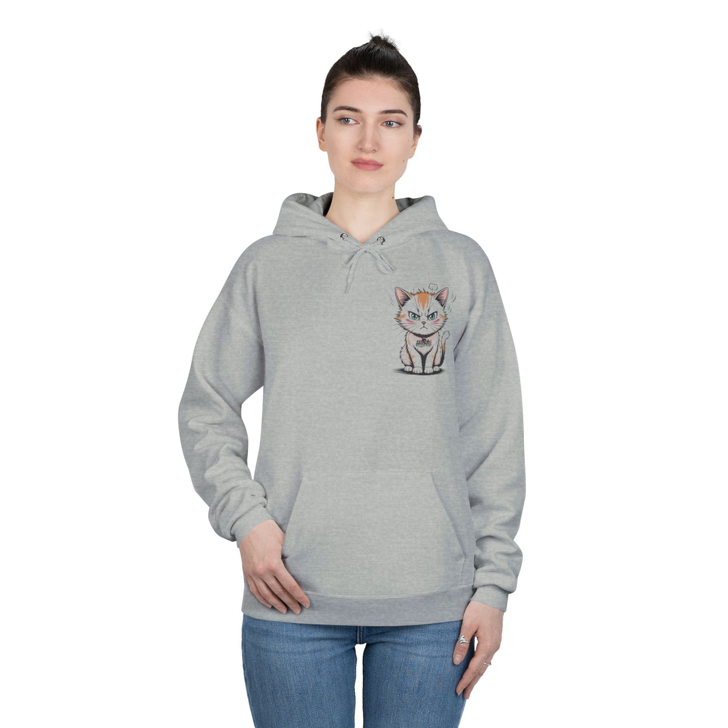 HoodnTee Hoodie - Funny Cat Coffee Hoodie – “Give Me Coffee or Give Me a Reason”