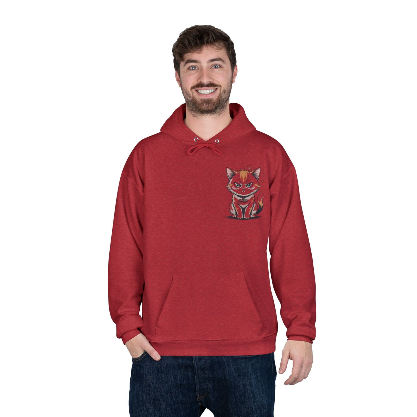 HoodnTee Hoodie - Funny Cat Coffee Hoodie – “Give Me Coffee or Give Me a Reason”