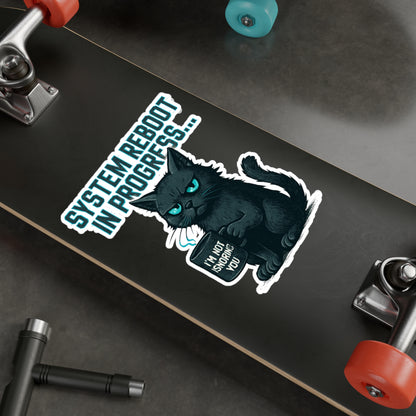 HoodnTee Sticker | System Reboot Cat Sticker 🐾🔋