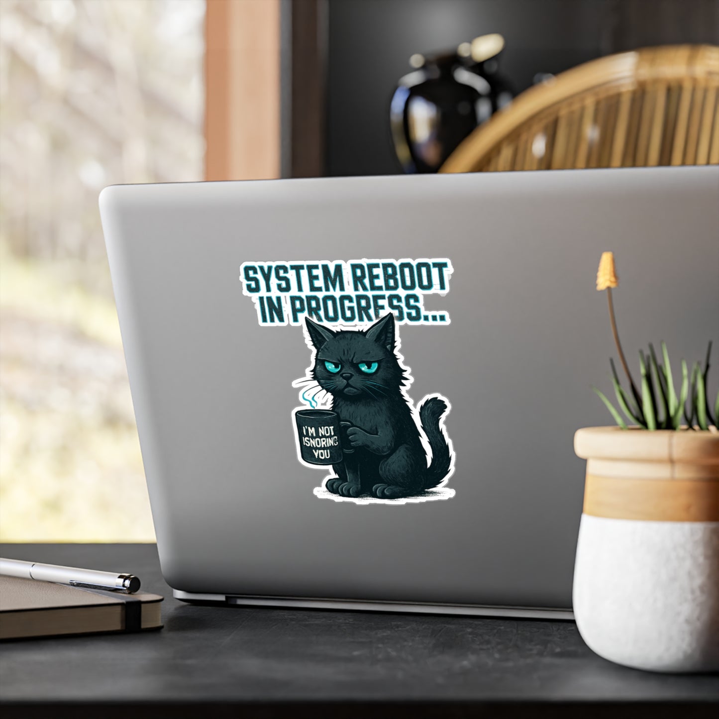 HoodnTee Sticker | System Reboot Cat Sticker 🐾🔋