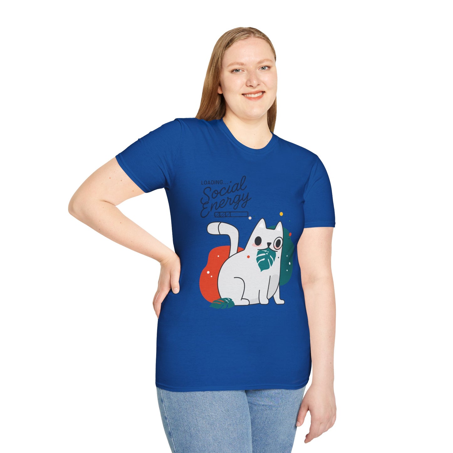 HoodnTee Shirt | Social Energy Loading... Cute Cat Tee 🔋🐈