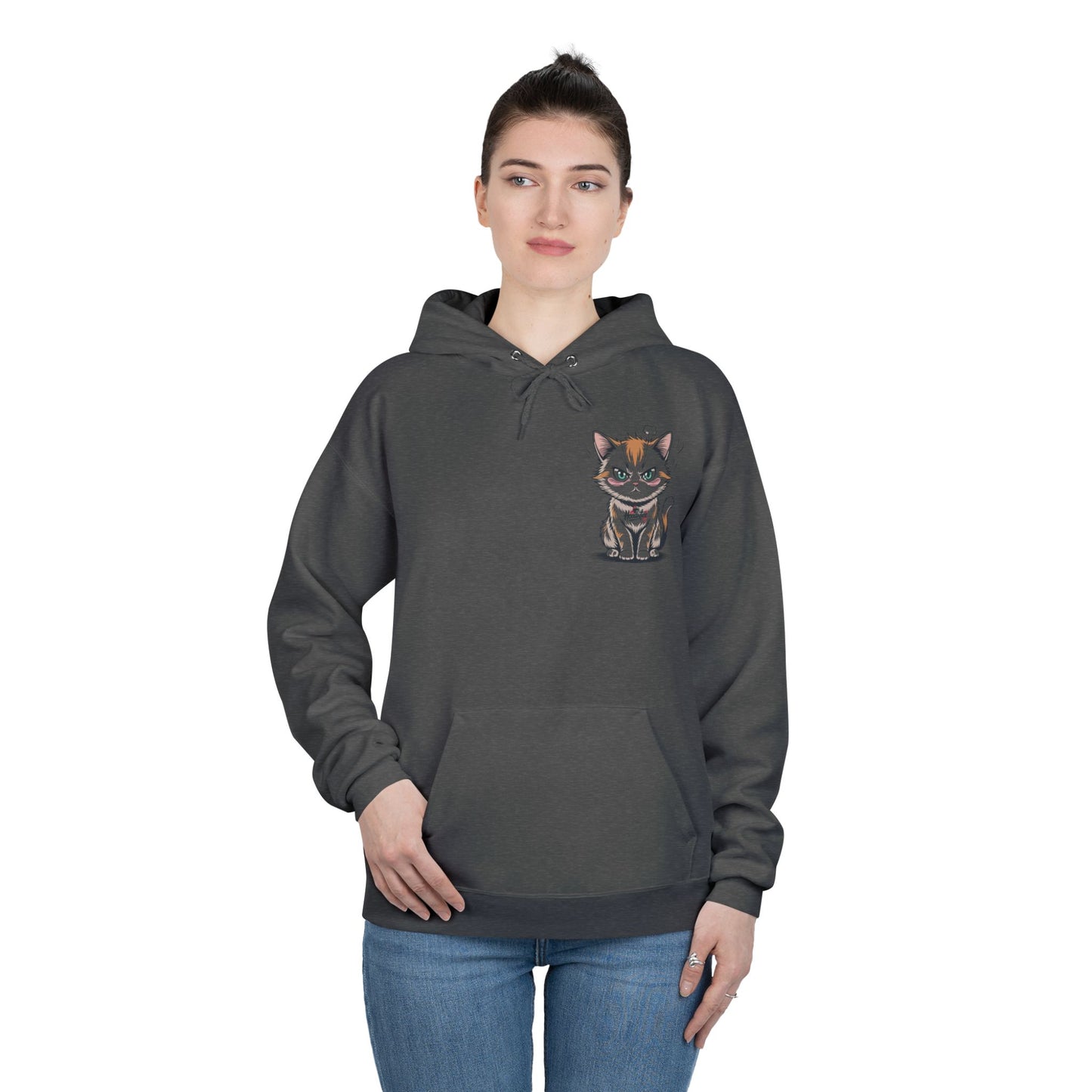HoodnTee Hoodie - Funny Cat Coffee Hoodie – “Give Me Coffee or Give Me a Reason”
