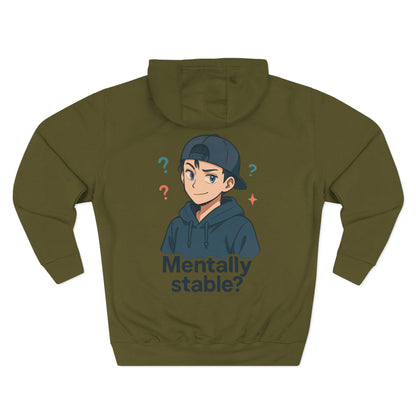 HoodnTee Hoodie | 'Mentally Stable?' Anime Boy Graphic Fleece Hoodie ✌️