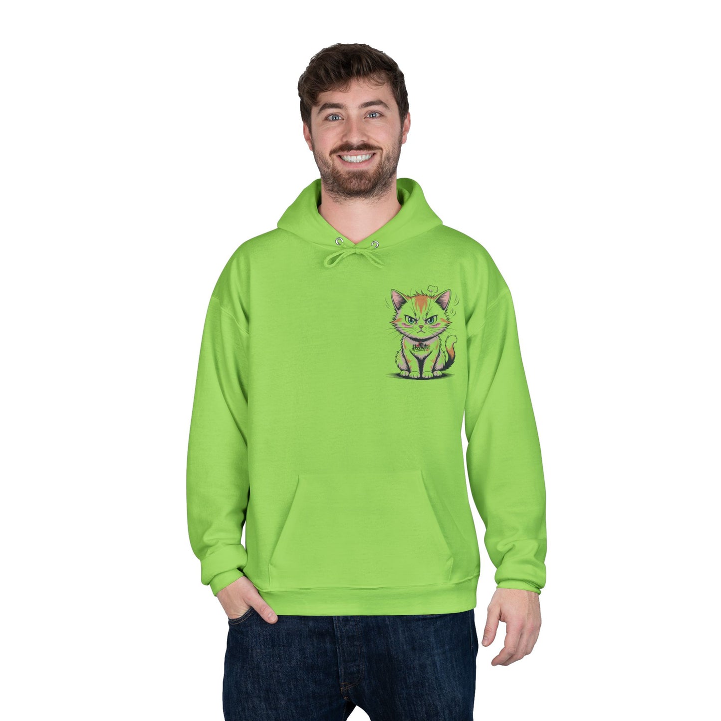 HoodnTee Hoodie - Funny Cat Coffee Hoodie – “Give Me Coffee or Give Me a Reason”