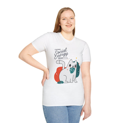 HoodnTee Shirt | Social Energy Loading... Cute Cat Tee 🔋🐈